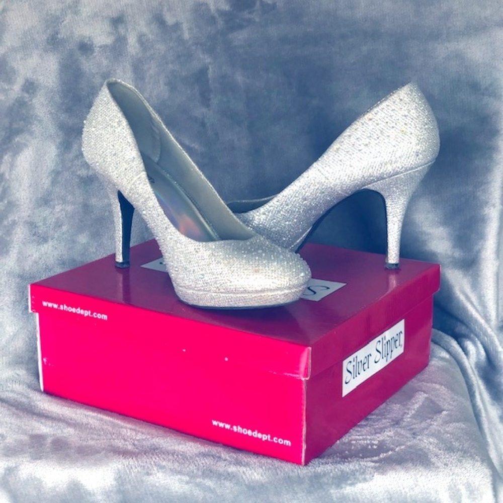 Silver Slipper Heels